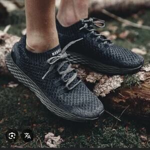 NOBULL Diamond Knit Runner Black Grey Running Athletic Shoes Men 6 Women 7.5